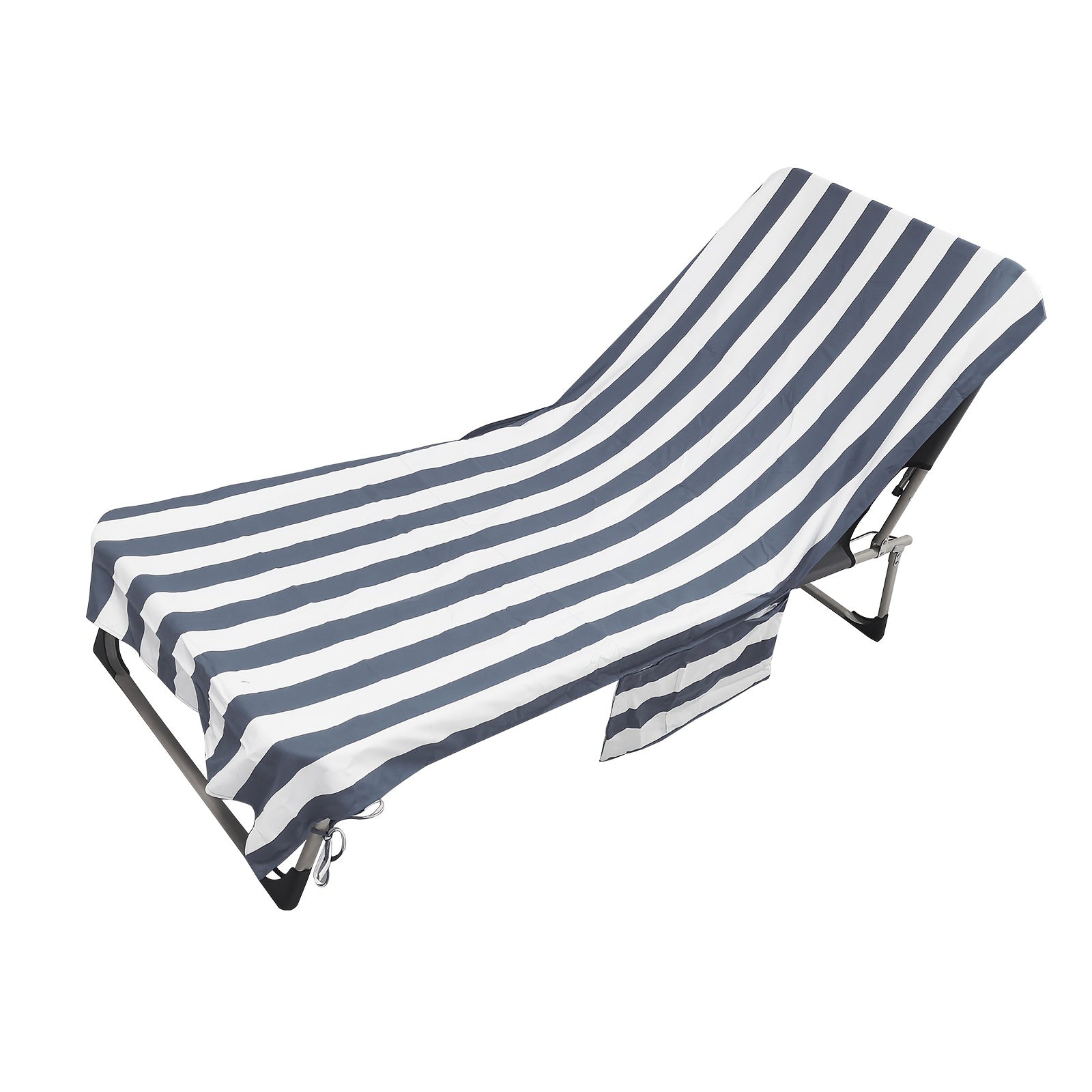 Soft Quick-Dry Chaise Lounge Cover with Side Pockets for Indoor Outdoor Use