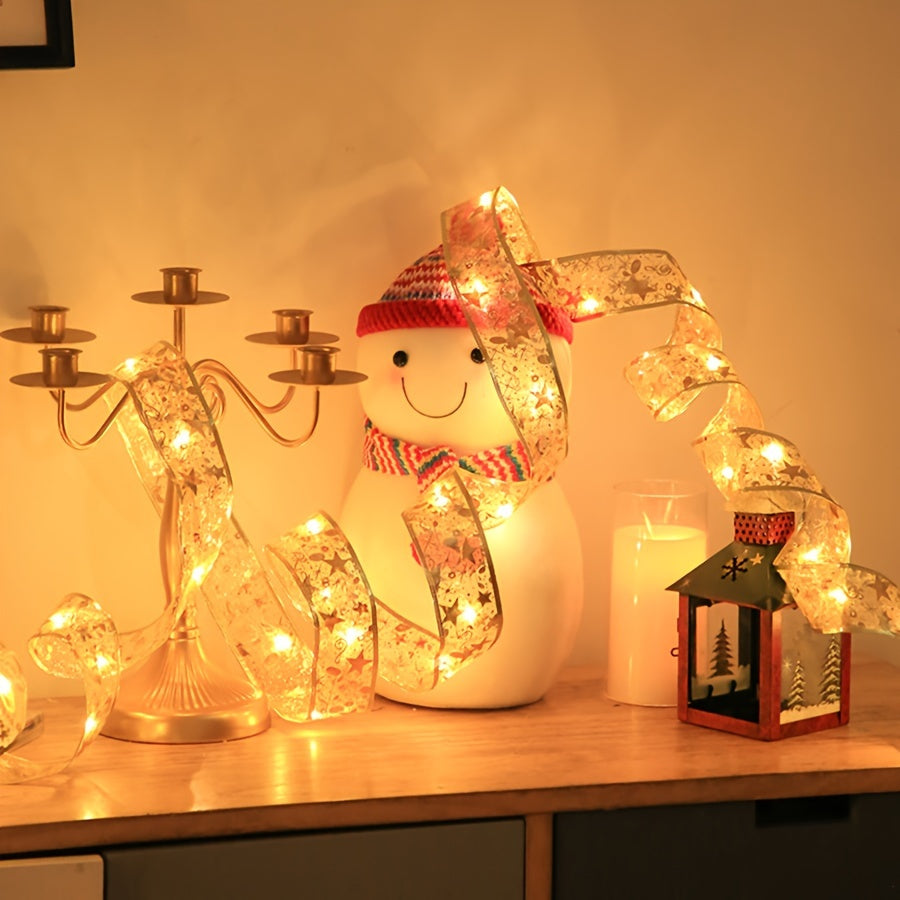 Rojdestvo LED chiziqli chiroqlar 6.5ft 20pcs Velur pardoz chiroqlari ichki va tashqi bezak