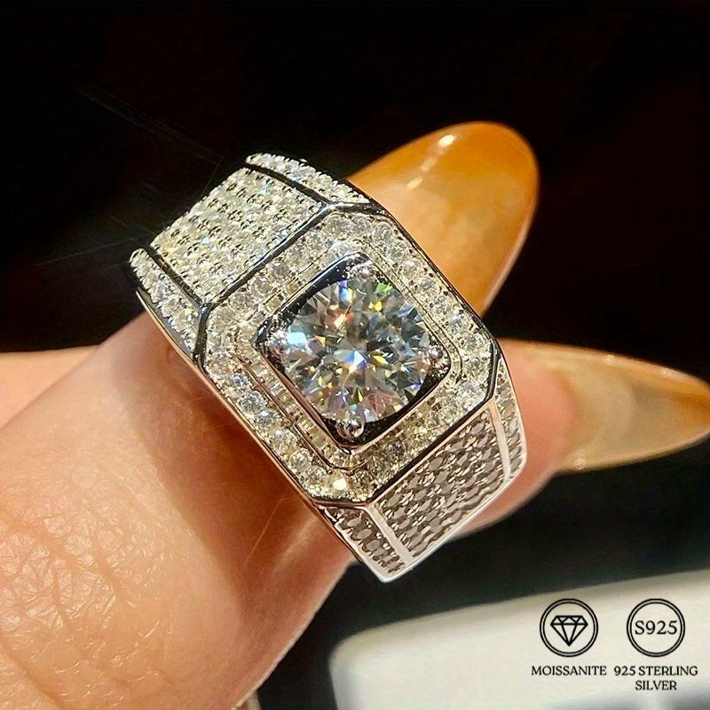 Moissanite Band Ring 1/2/5 Carat Silver Sterling Finger Jewelry for Daily Wear