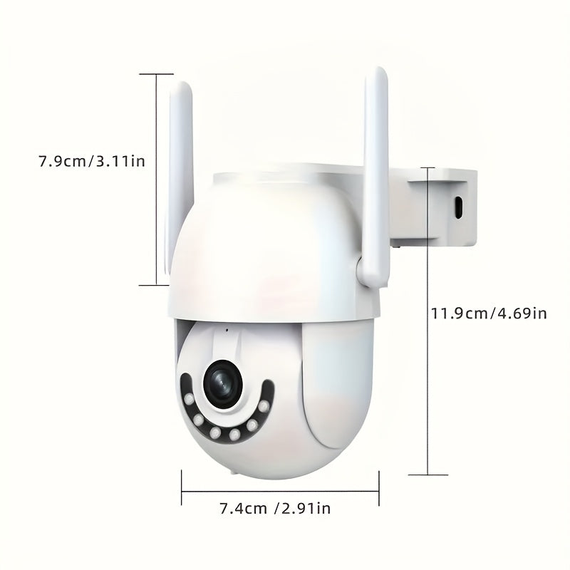 Wireless 3MP Security Camera with Pan-Tilt Waterproof Night Vision AI Motion Detection