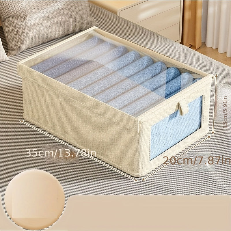 Storage Box with Lid and Viewing Window for Clothes and Closet Organization
