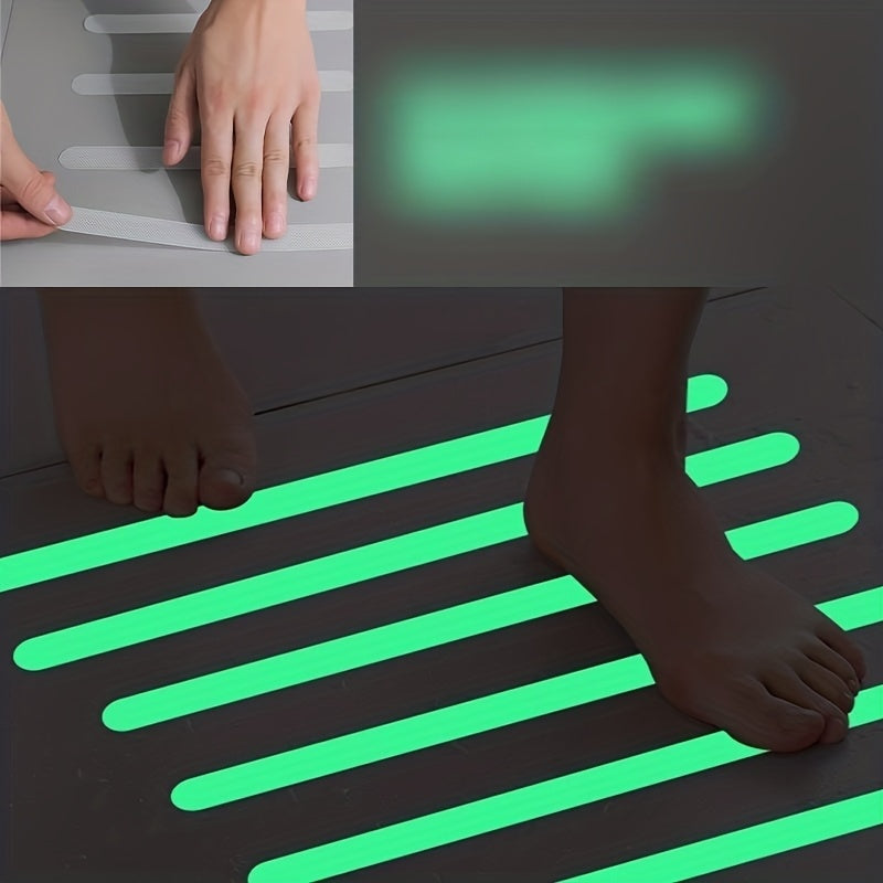Glow-in-the-Dark Waterproof Non-Slip Stickers for Stairs and Bathroom Safety