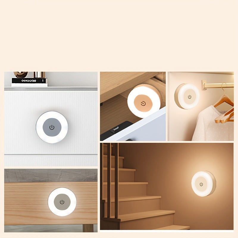 Touch-Sensitive LED Night Light with Adjustable Brightness for Bedroom and Home Lighting