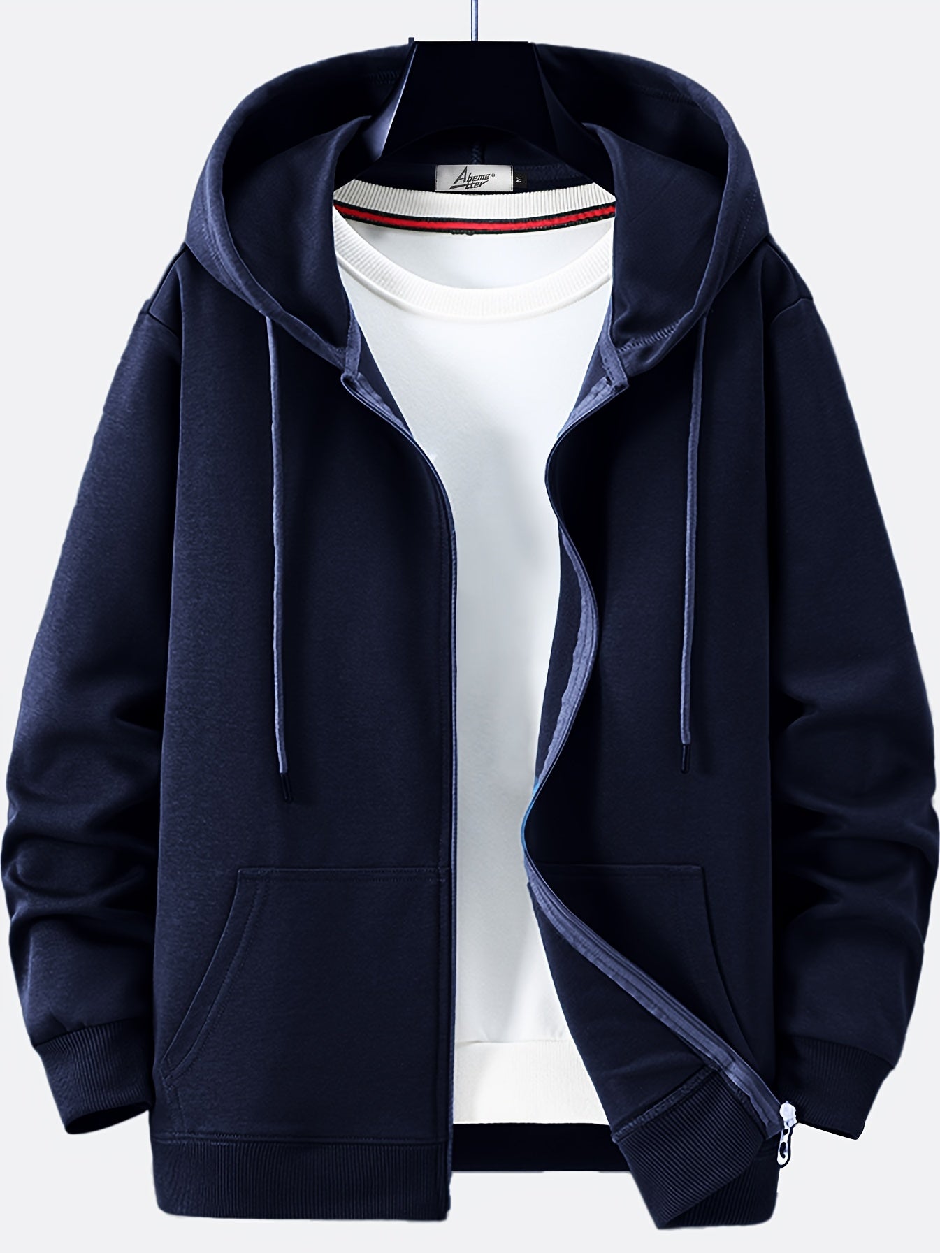 Men's Cotton Blend Hooded Zipper Sweater Coat for Fall Winter