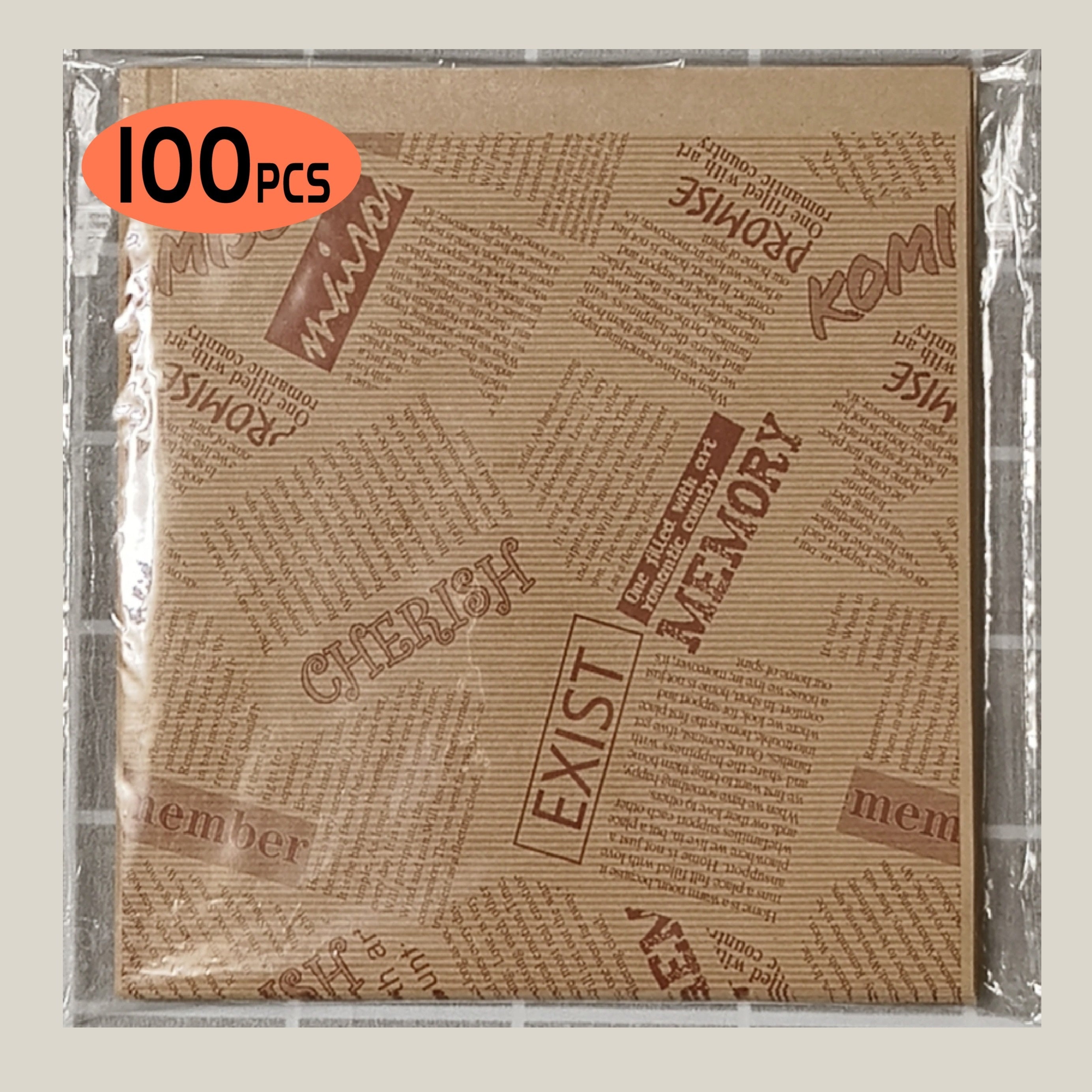 Oil Proof Waterproof Paper Bags 50/100pcs Corner Opening for Food Storage