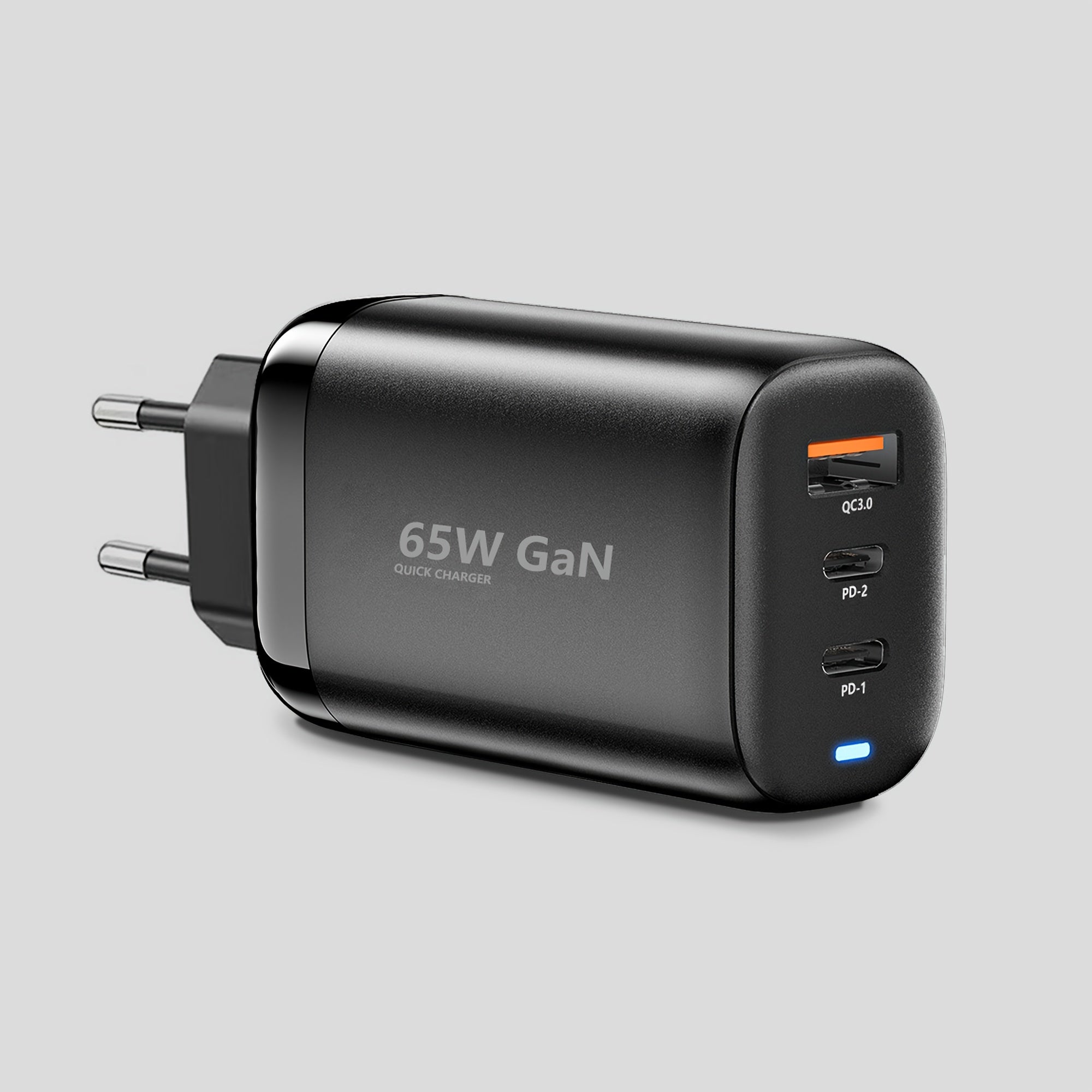 Быстрая зарядка GaN 65W USB C с 3 портами для ноутбуков, iPad, Galaxy, iPhone