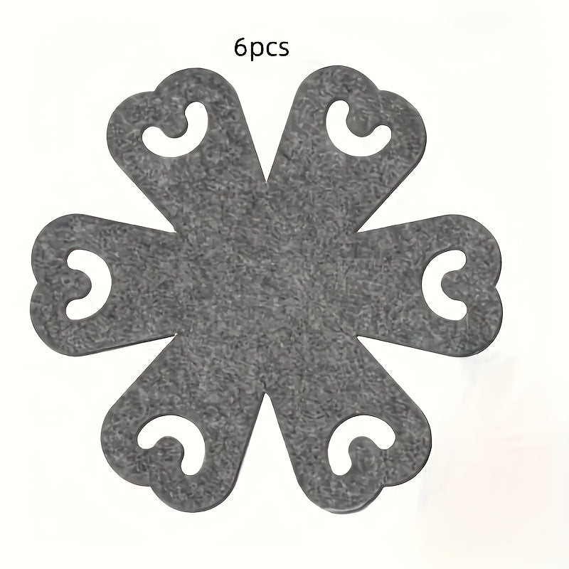 Set of 6 Round Felt Pot Holders Heat Resistant Non-Slip Kitchen Mats for Pots and Dishes