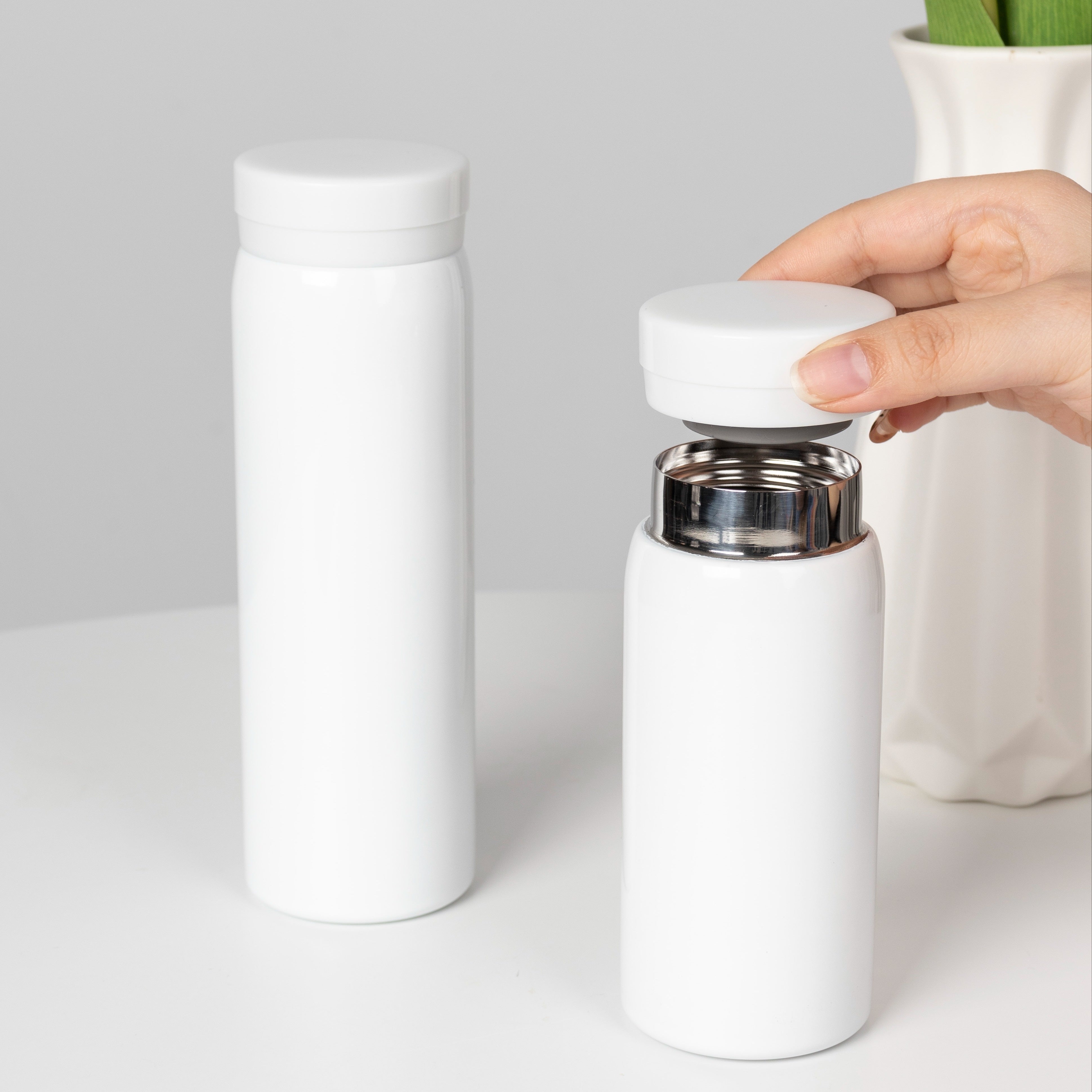 Double Layer Vacuum Insulated Travel Mug Stainless Steel Leak-Proof Lid 16oz Blue