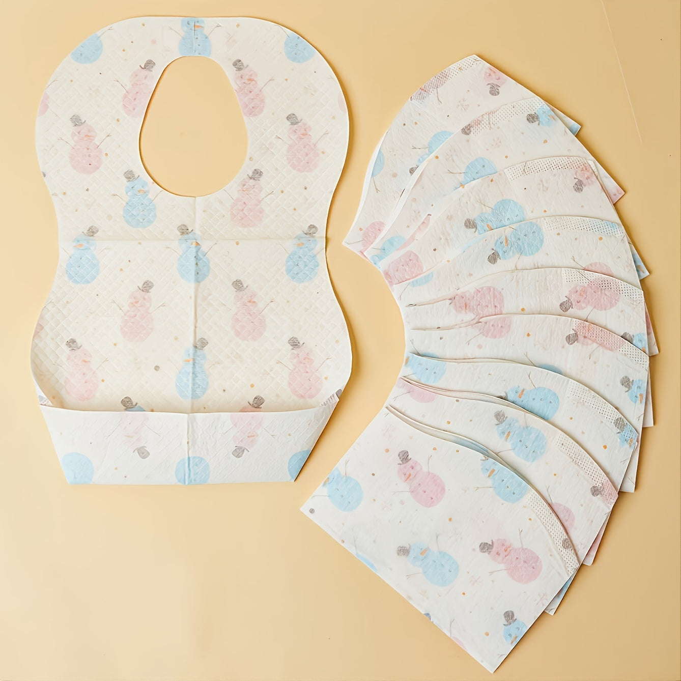 Set of 10 Waterproof Disposable Baby Bibs for Travel and Feeding