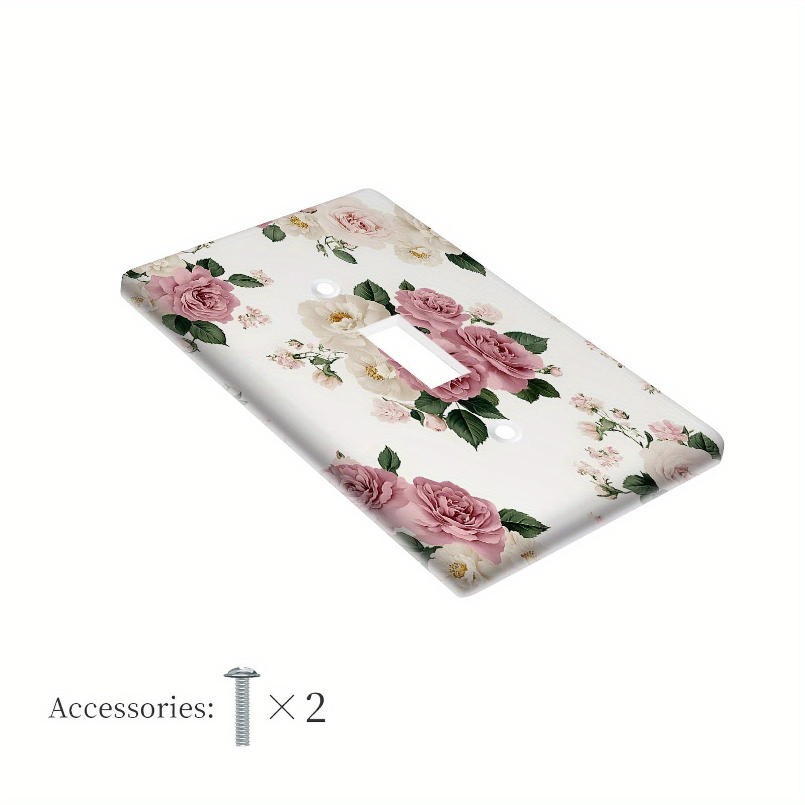Cubierta decorativa de interruptor de luz con flor rosa para dormitorio y aula 1-ochavo/2-ochavo