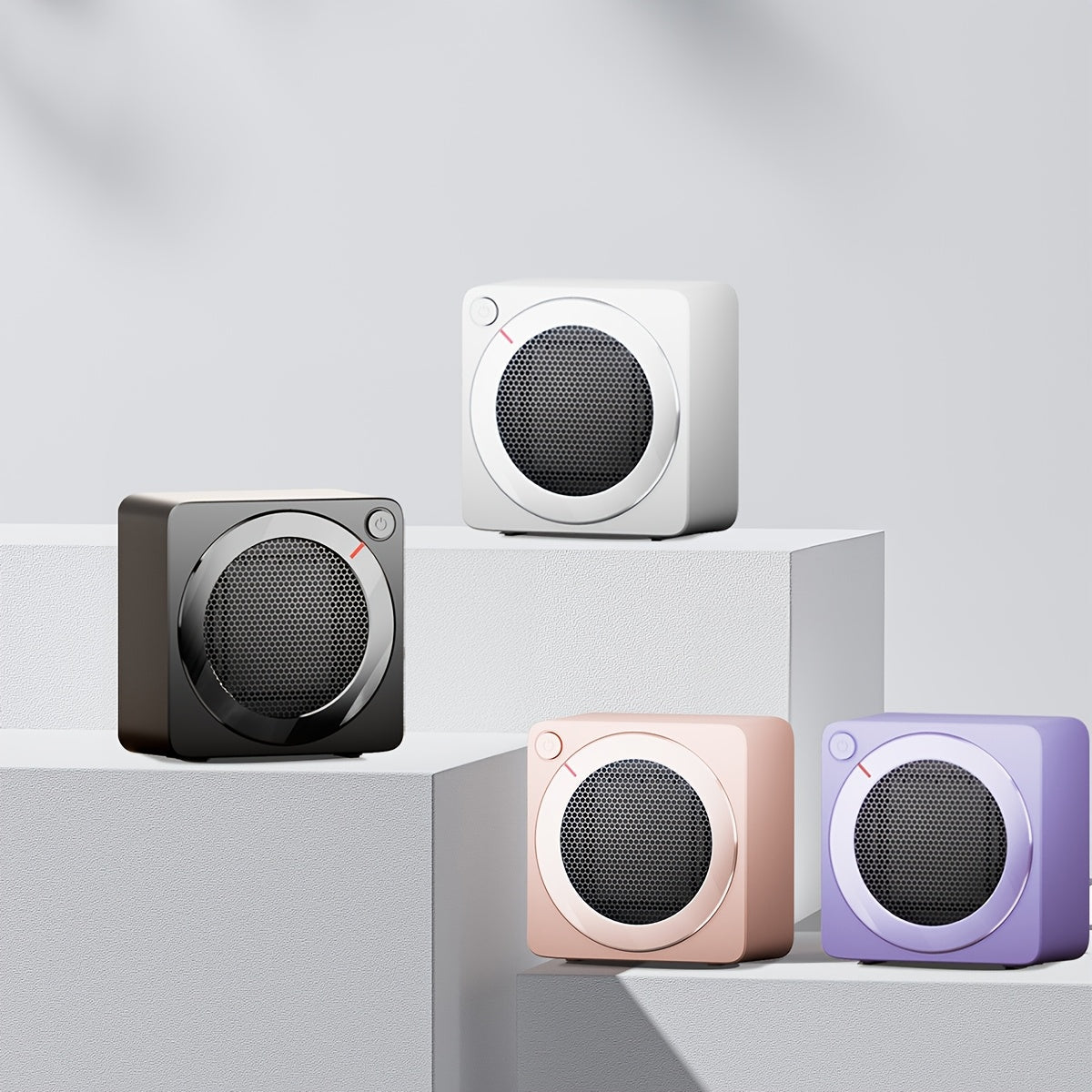 Compact Electric Heater 500W Ceramic Fast Heating Overheat Protection Safety Tilt