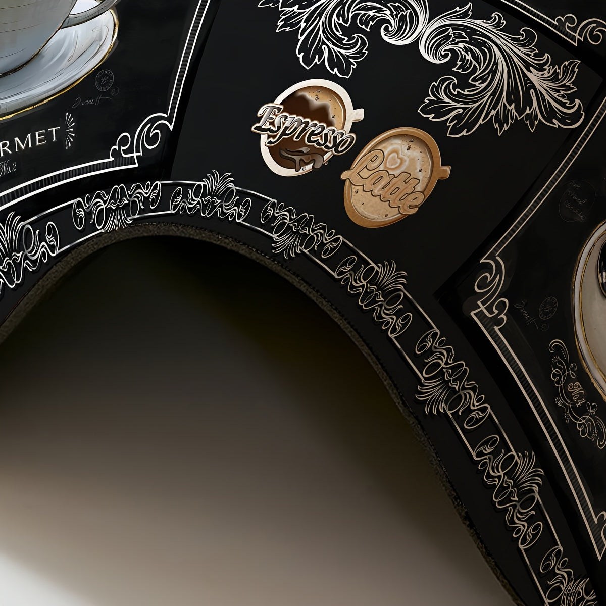 Alfombrilla de secado de goma con estampado retro de café, barro de diatomas duradero, multiusos