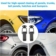 2 dona metallik o'zgaruvchan klamp fastenerlari avtomobil bumperslari va bagajlar uchun karbon tolasi teksturasi bilan