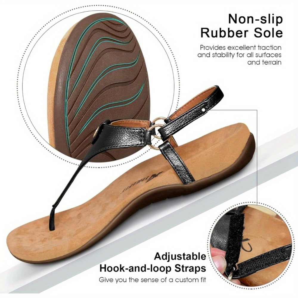 Women Orthopedic Cotton Open-Toe Sandals Supportive Slip-On Summer Shoes