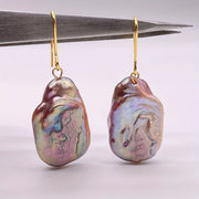 Vintage Dangle Earrings, notekis Barokko tabiiy shirin suv marvaridlari bilan - Ayollar uchun kundalik partiyalar va to'ylar uchun mukammal.