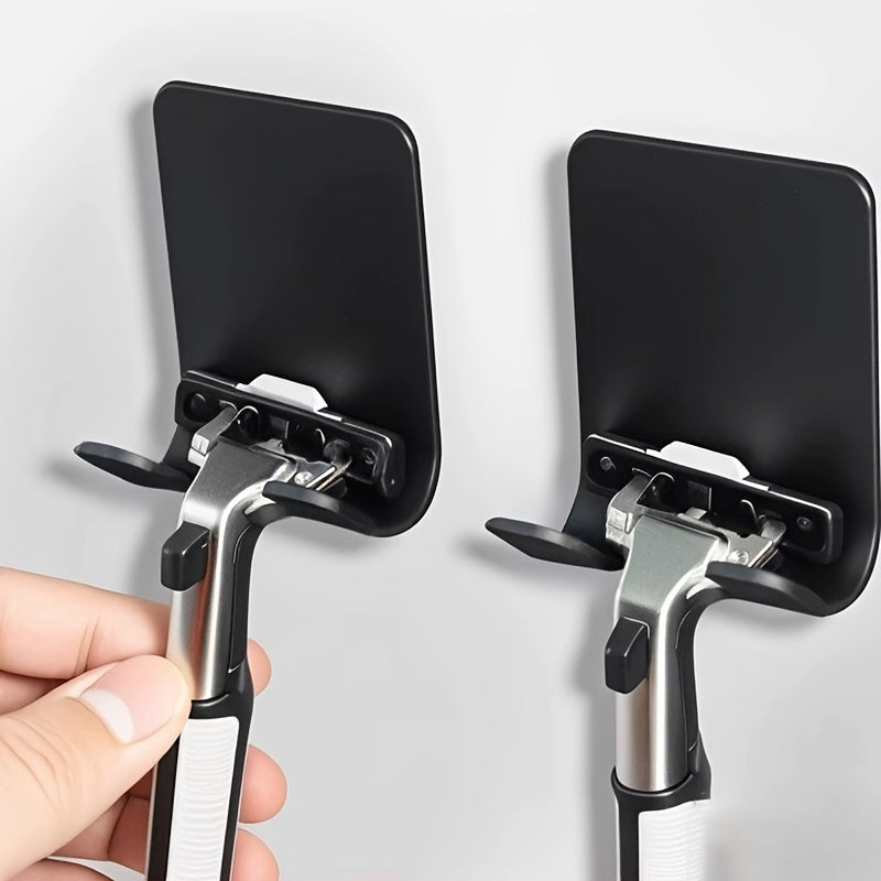 Soporte para maquinilla de afeitar de pared para hombre, 4 piezas, ajustable, sin taladro, plástico duradero