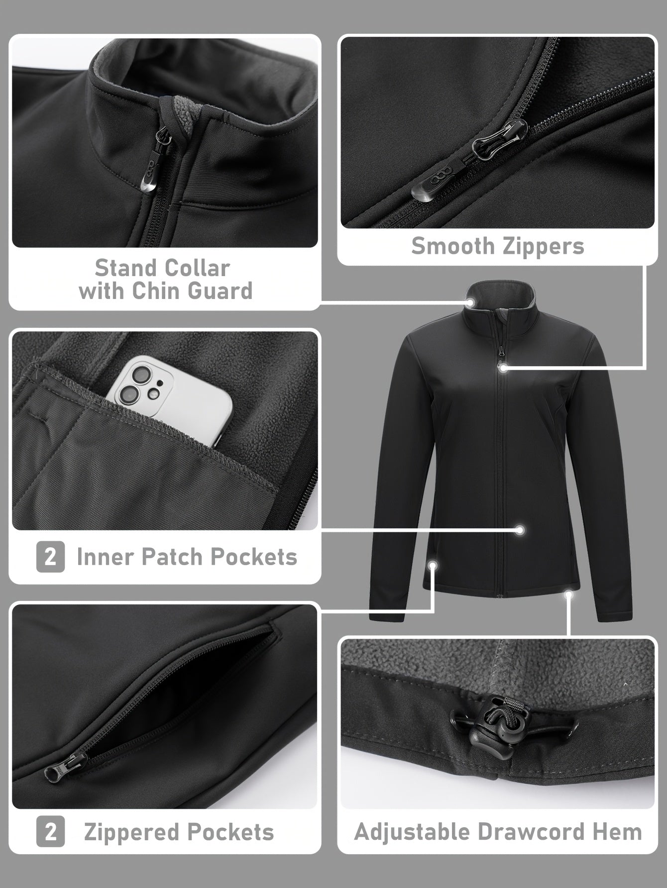 Women's Lightweight Windproof Soft Jacket Plus Size Lined Running Golf Hiking