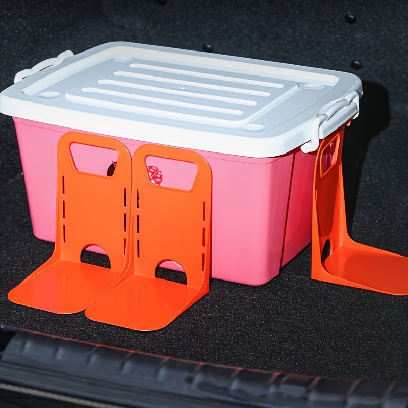 2PCS ABS Resin Car Trunk Organizer With Magic Hooks Anti-Slip Storage