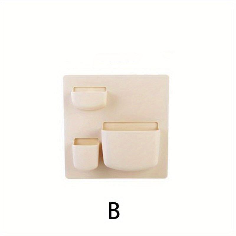 Vannaxona va oshxona uchun devor saqlash racki, yorqin kulrang, burg'ulashsiz, joyni tejovchi tashkilotchi kosmetika va aksessuarlar uchun