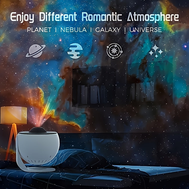 Galaxy Projector with 360° Rotation Star-Shaped Nebula Ceiling Light for Bedroom Romantic Gift