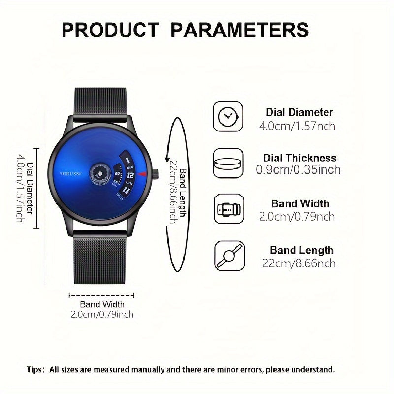 Men's Watch Stainless Steel Trendy Durable Business Accessory