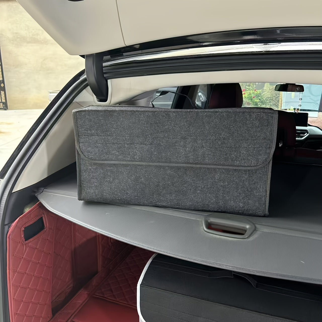 Portable Felt Car Storage Box Foldable Trunk Organizer Lightweight Car Interior Container