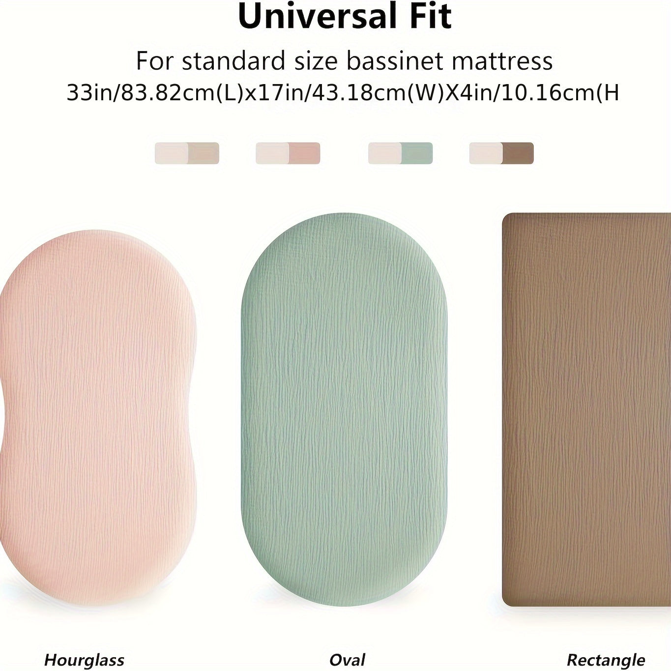 Set of 2 Muslim Crib Sheets 83.82x43.18 cm Soft Breathable Cotton