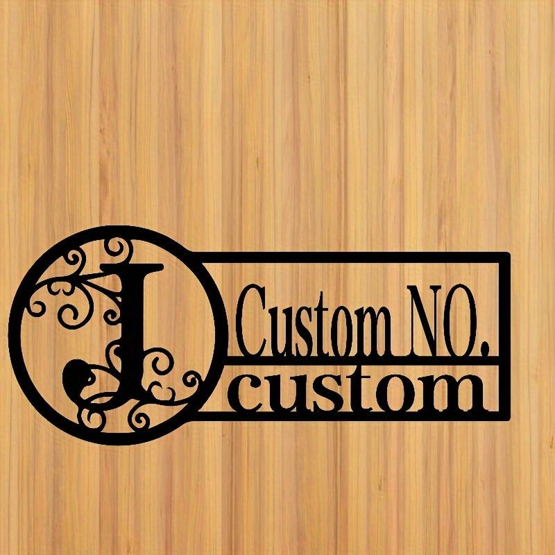 Oq metall misdan yasalgan eshik belgisi, oilaviy nom bilan, ichki va tashqi foydalanish uchun