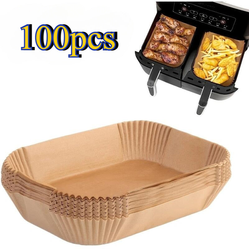 50/100 Pack Air Fryer Parchment Paper Liners Water and Oil Resistant for Baking