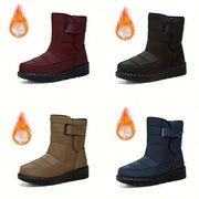 Women's Fleece-Lined Mid-Calf Casual Boots for All Seasons