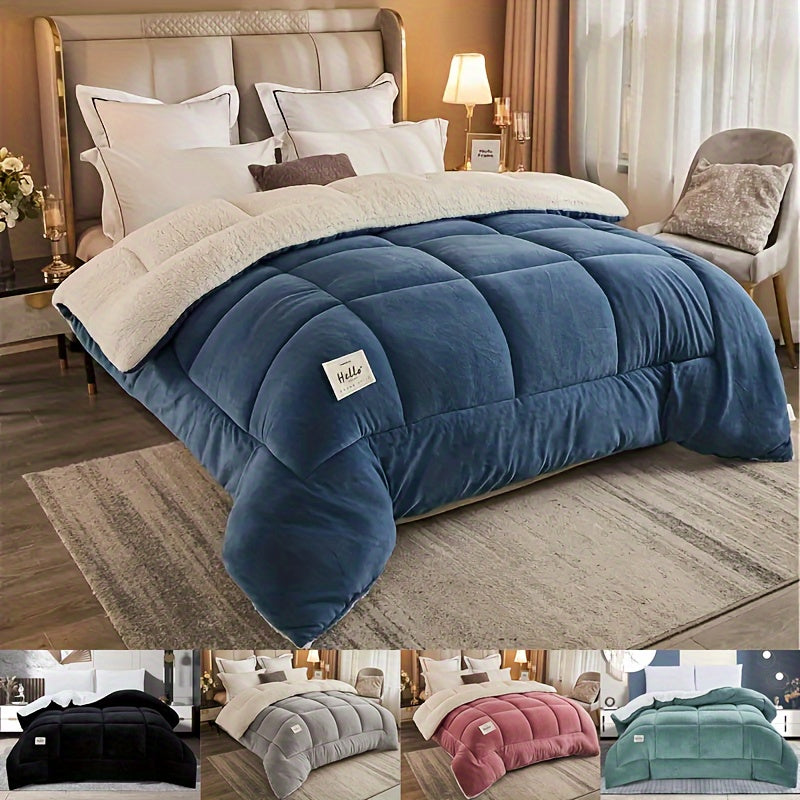 Comforter Thick Breathable Fabric Box Stitch Construction Machine Washable Solid Colors