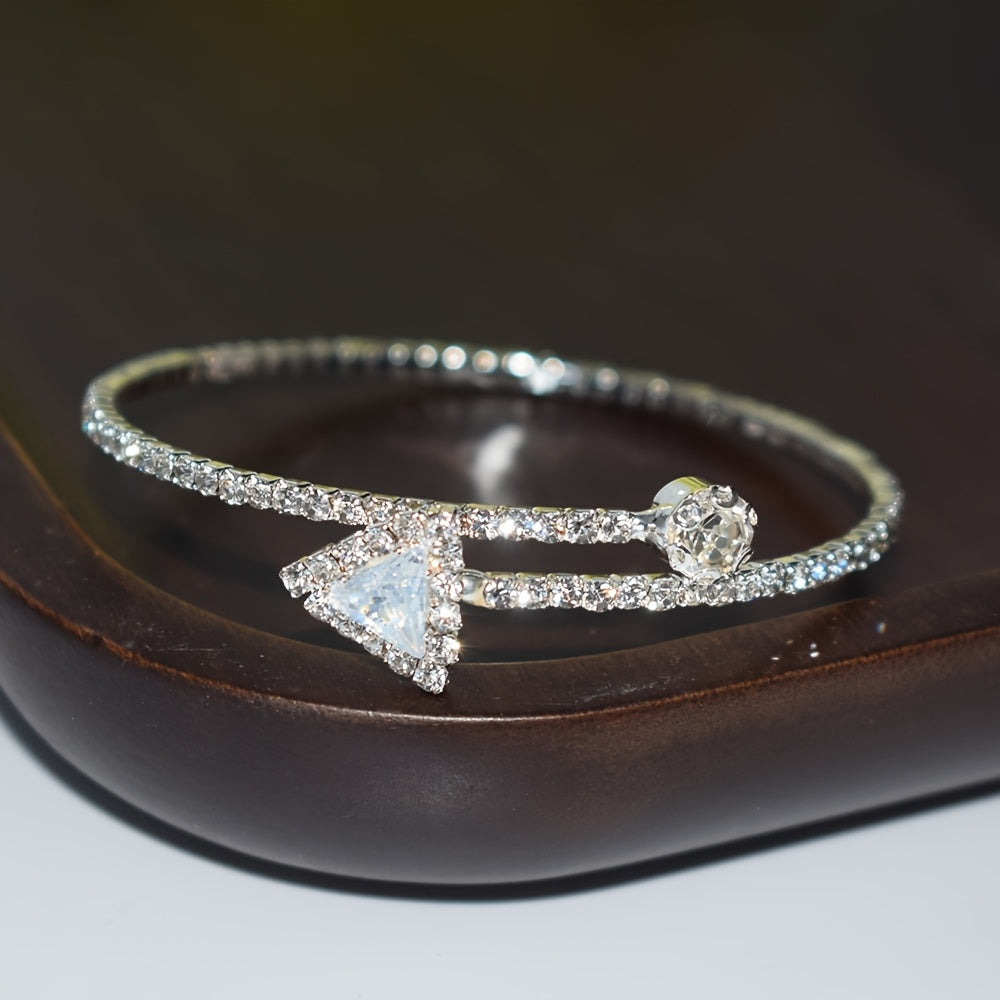 Silvery-Plated Cubic Zirconia Bracelet for Weddings and Daily Glam