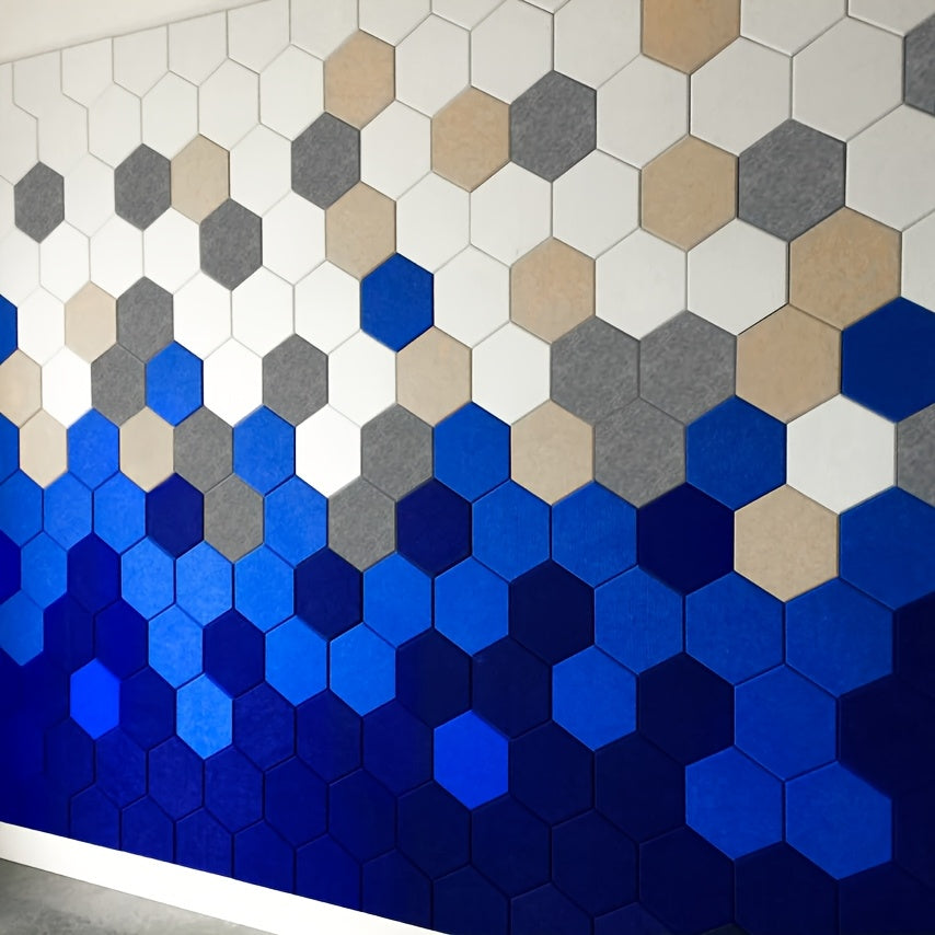 12-Pack Self-Adhesive Hexagonal Acoustic Panels 10.2 x 8.8 Inches for Home Office Studio
