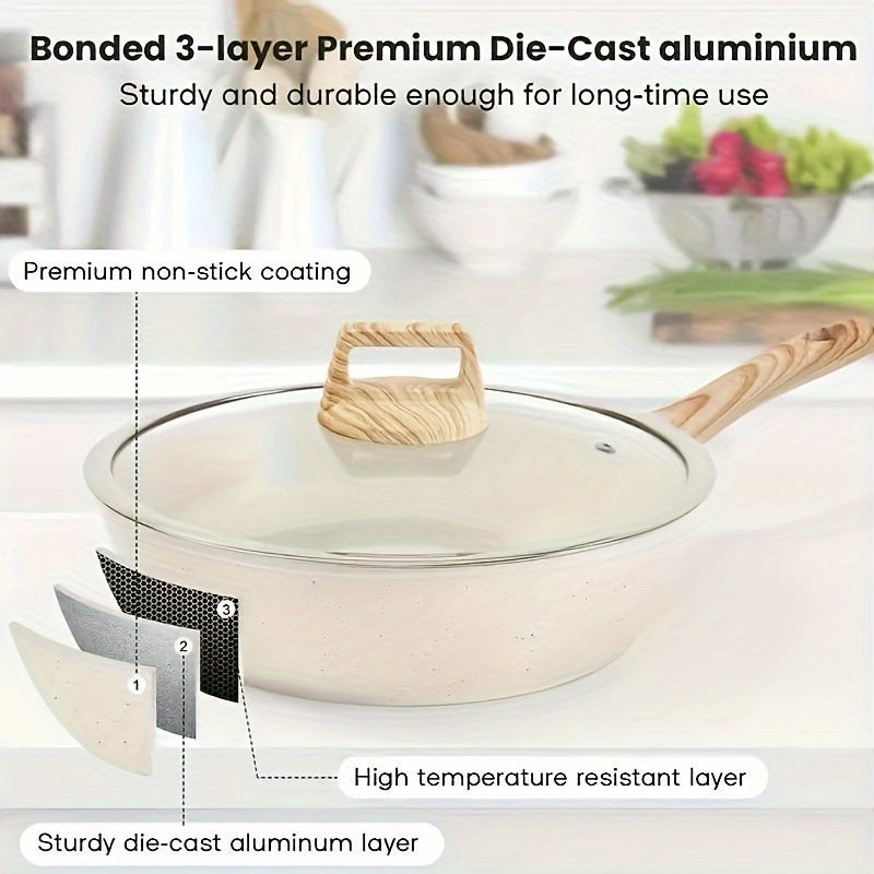 Set of 4 Aluminum Cookware Pots and Pans for Home and Restaurant Use