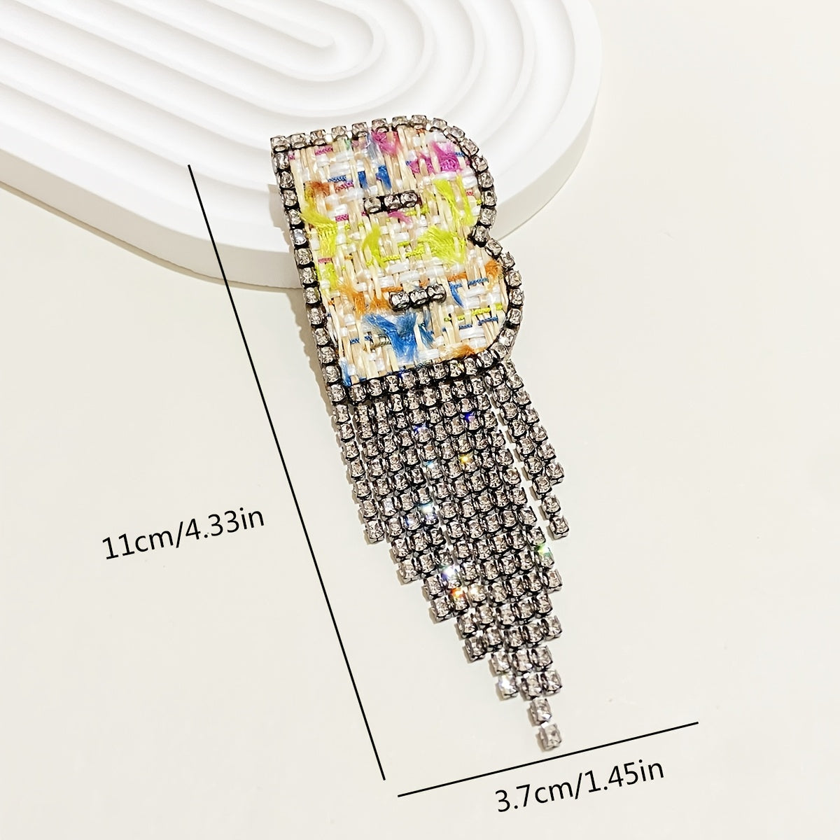 Women's Rhinestone Letter Brooch Irregular Woven Design Jewelry