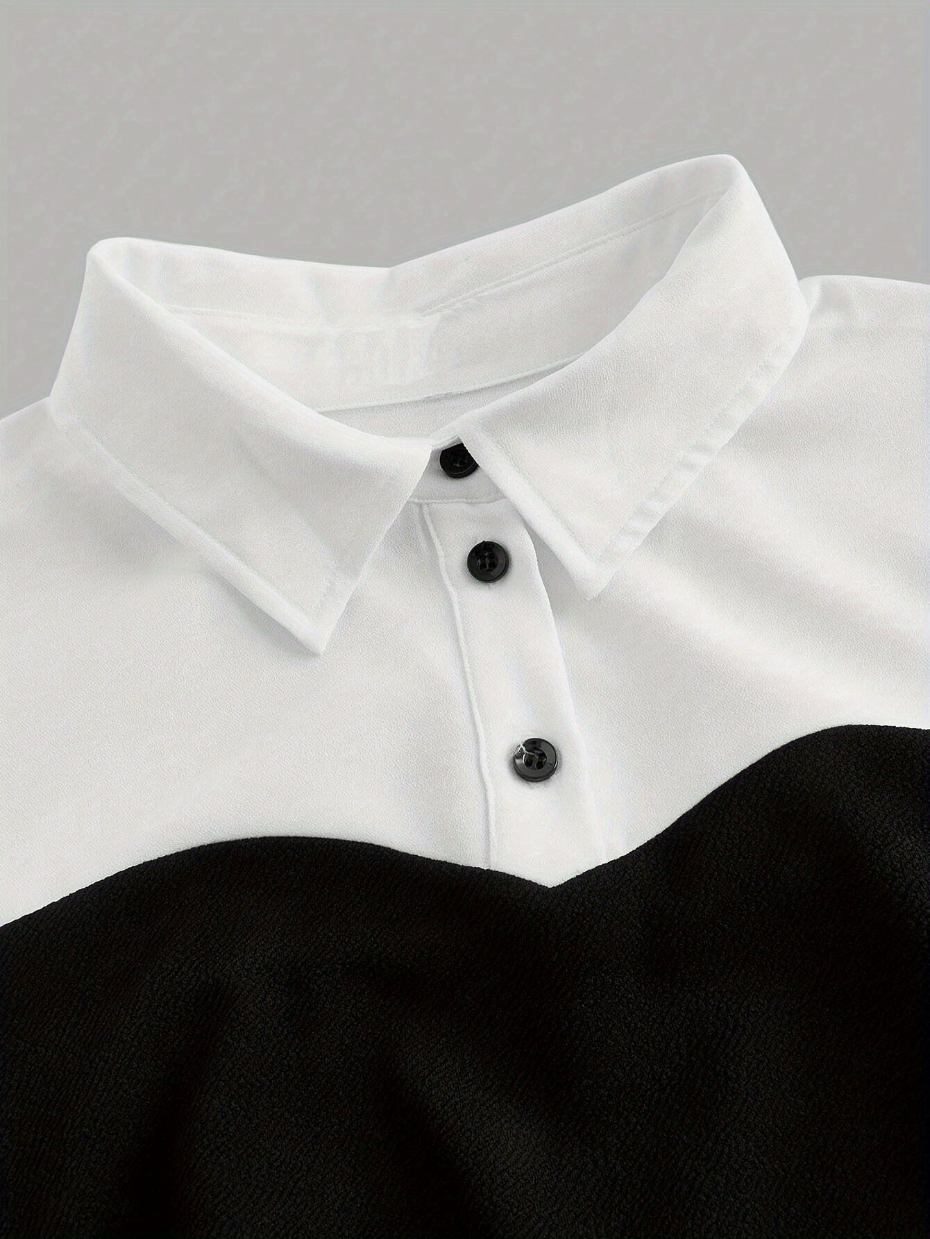 Women's Color Block Knit Blouse with Embroidered Hem Polyester Semi-Sheer for Spring Summer Fall