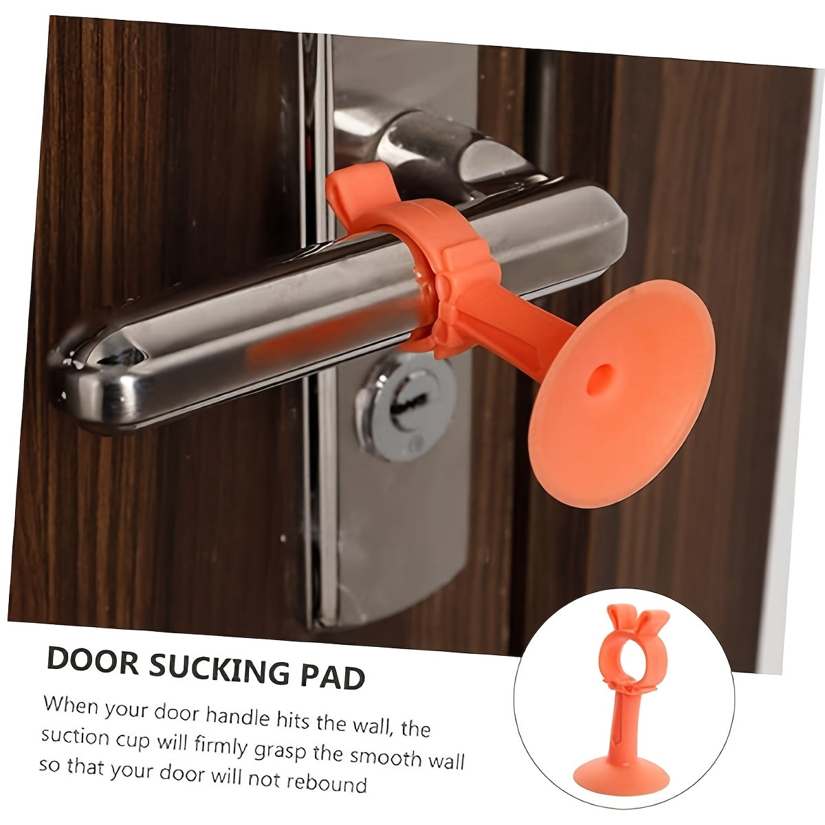 Door Suction Handle with Silicone Anti-Collision Mat for Bathroom Doors