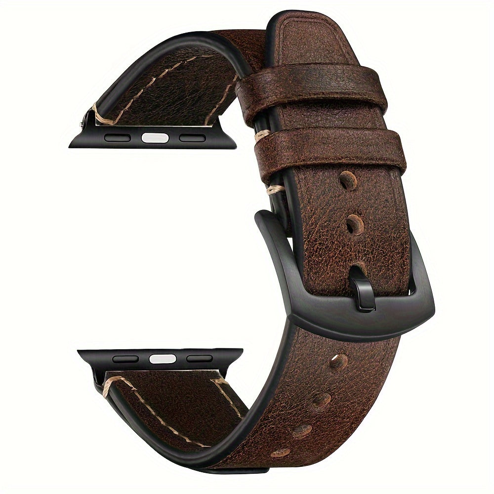 Vintage Oil Wax Leather Watch Band for Apple Watch SE Ultra Series 3 9 Men Women