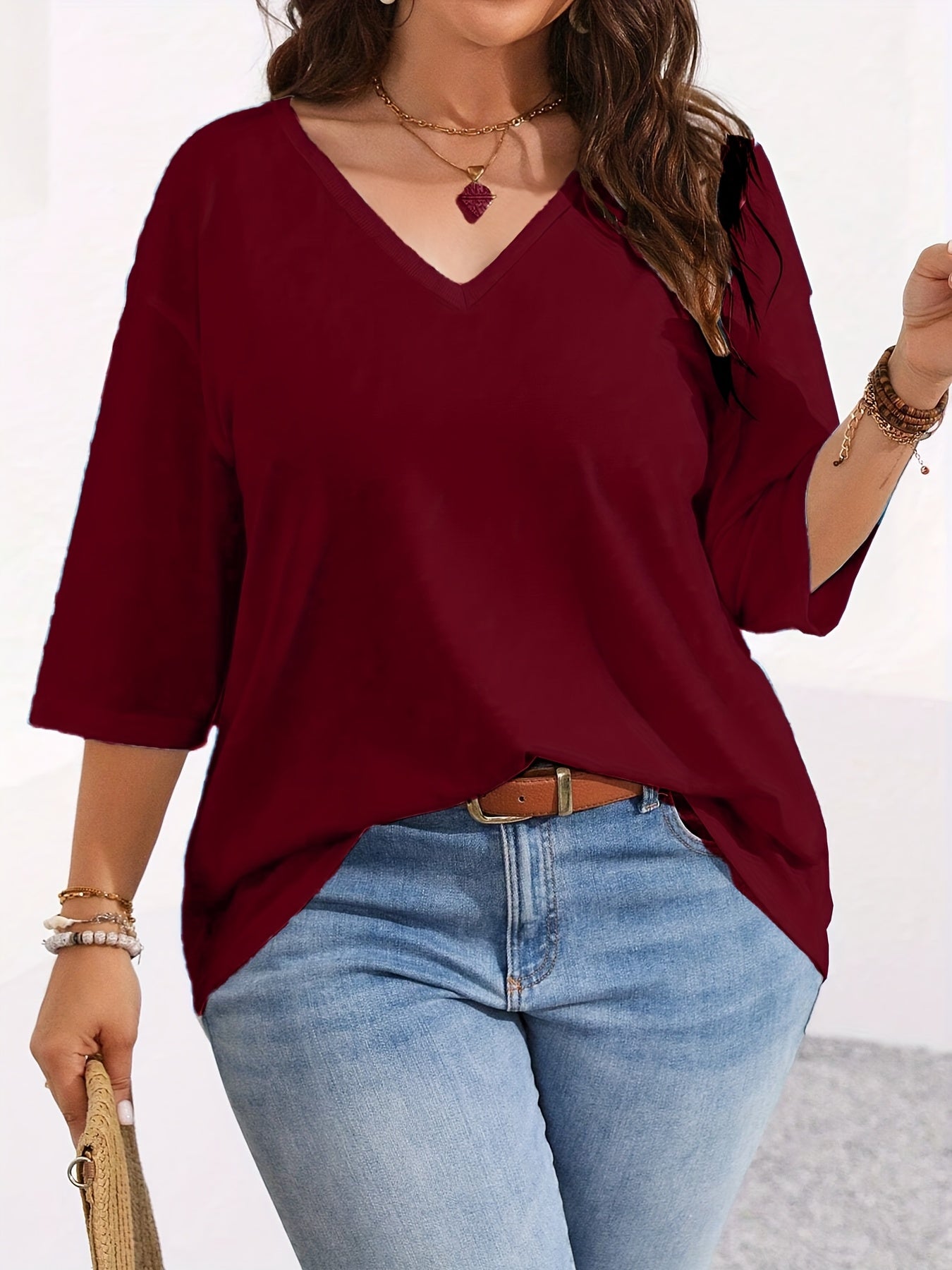 Plus Size Women's Spring Autumn Casual Solid Color Clothing