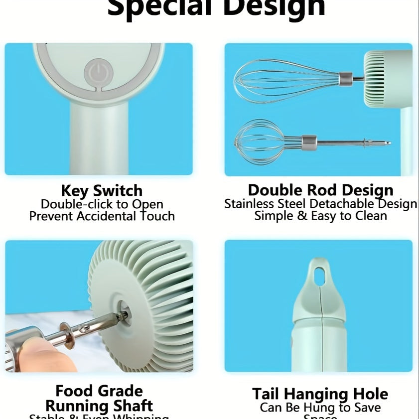 Multifunctional Electric Garlic Masher and Egg Beater Set Rechargeable