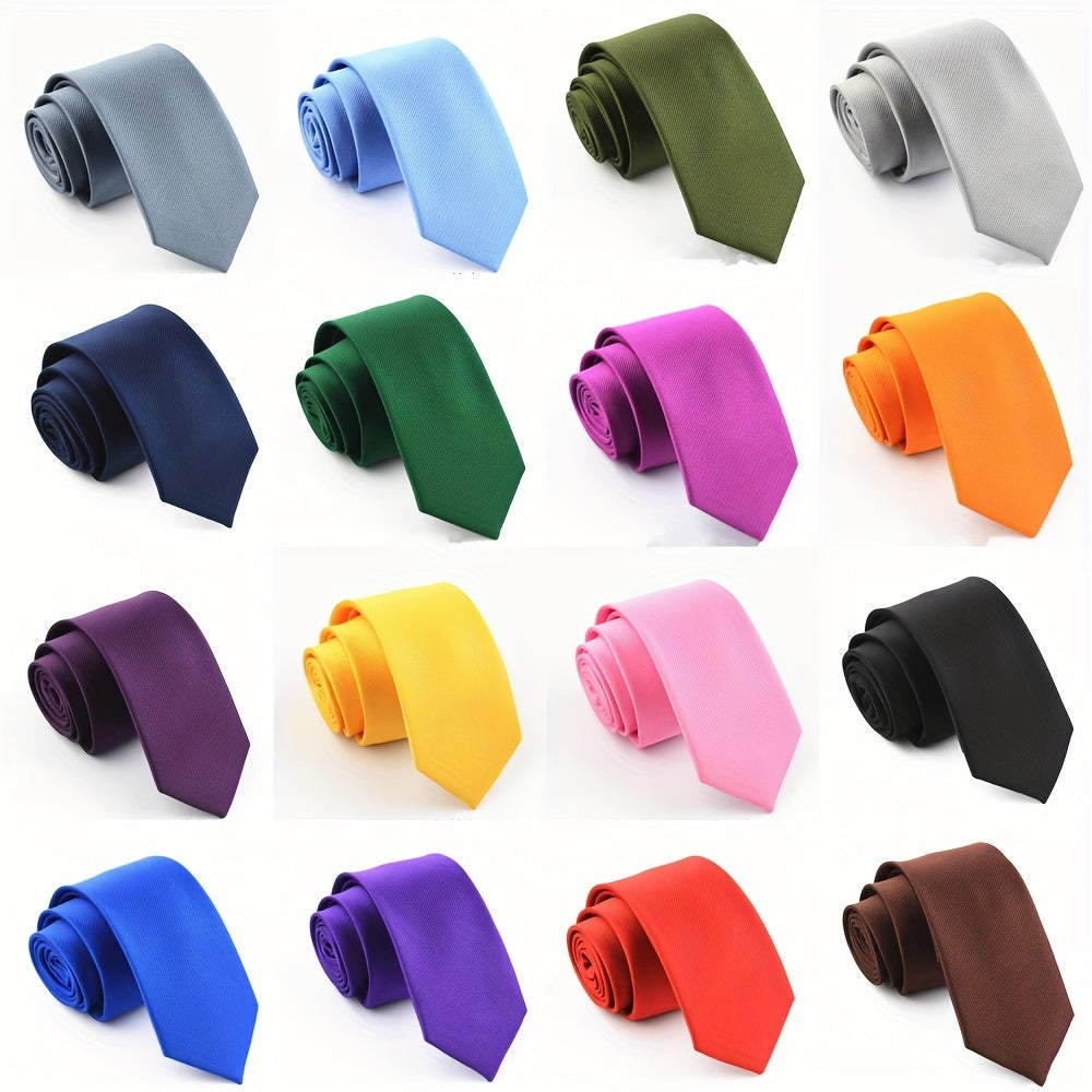 Narrow Solid Color Tie for Men, 6cm Wide, Suitable for Formal Occasions