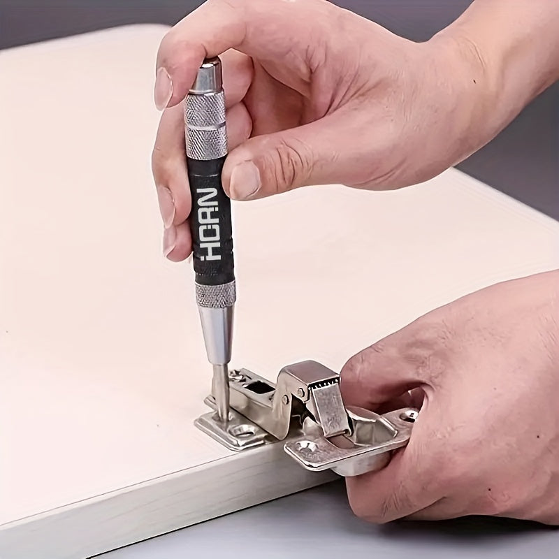 Automatic Center Punch for Metal and Wood, Adjustable Spring Loaded Tool