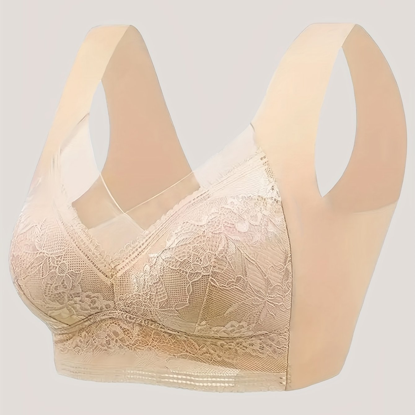 Удобный и дышащий кружевной беспроводной бюстгальтер для женского нижнего белья.