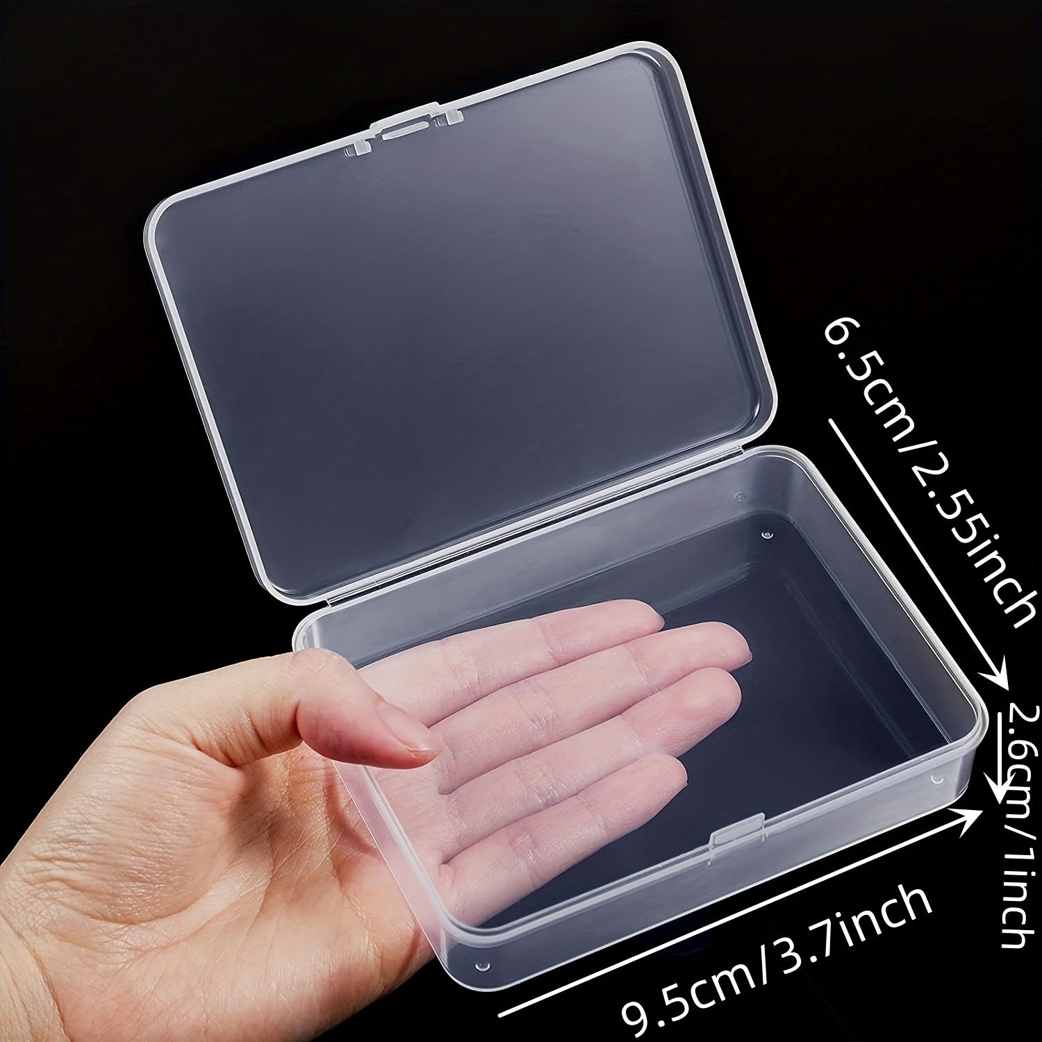 Clear Plastic Storage Box for Jewelry Hair Clips Nail Art Crafts and Hardware