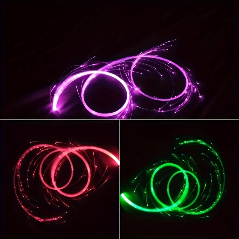 Rechargeable LED Light Stick with RGB Fiber Optic Strip and 7 Color Options