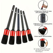 Car Detailing Brush Set With Wheel, Air Vent, Buffing Pads, Washing Mitts