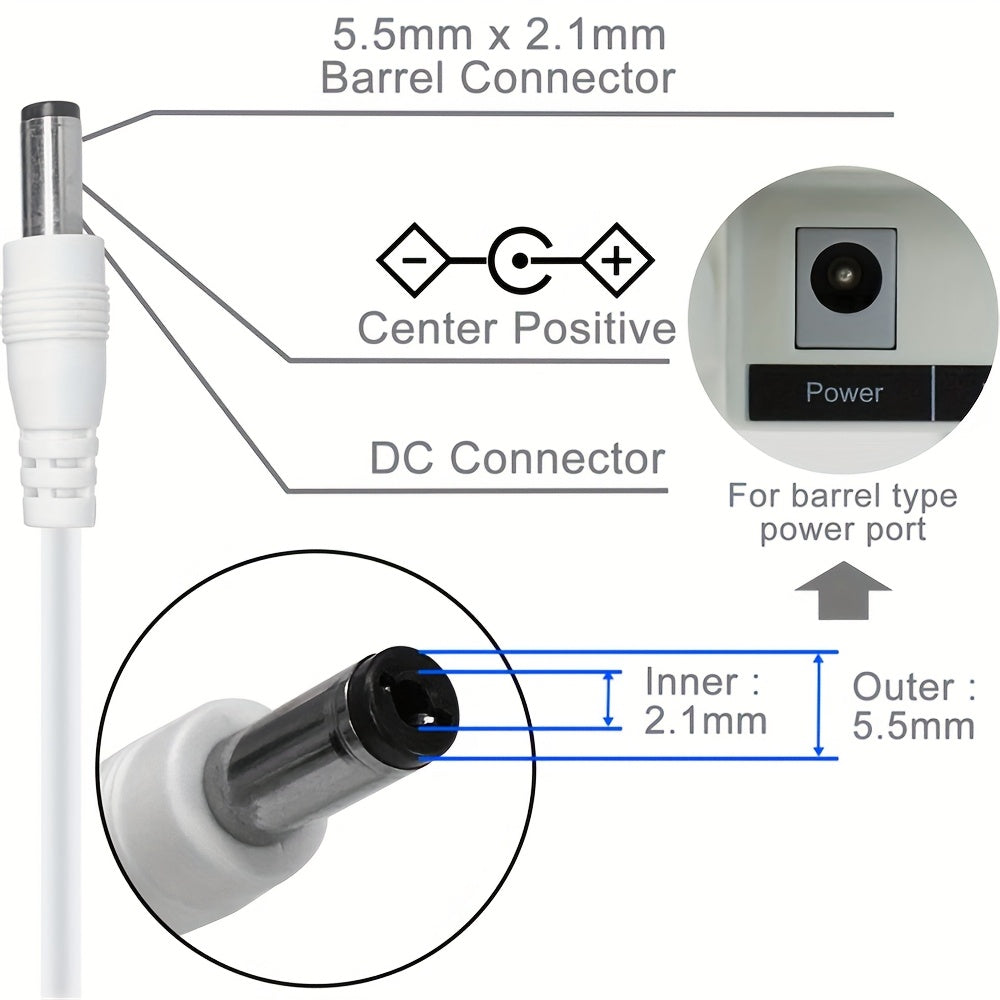 24V 3A Quvvat ta'minoti adaptori 100-240V AC dan DC ga 5.5mmx2.1mm rozetkali