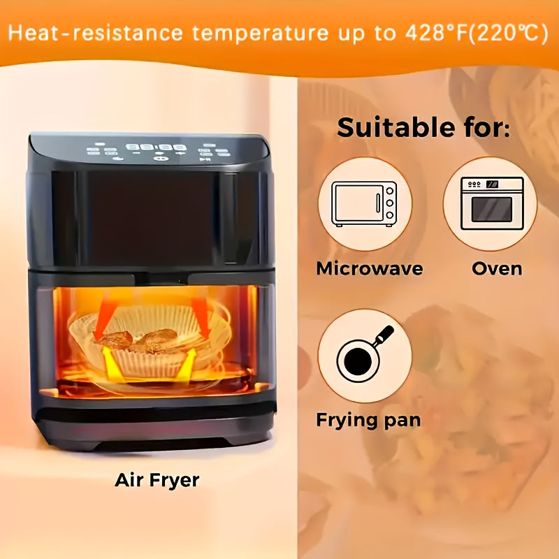 Disposable Air Fryer Liners 100pcs Water-resistant Parchment Paper for Air Fryer Outdoor Cooking Kitchen Accessories