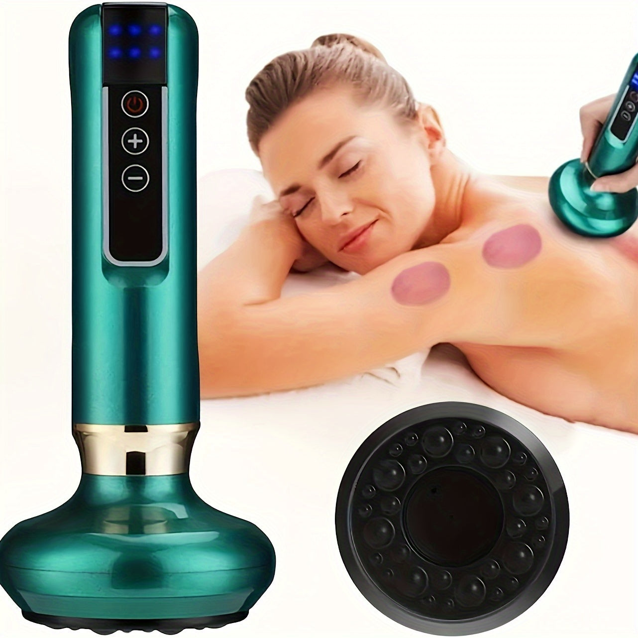USB Rechargeable Cupping Massager with 6 Levels Body Gua Sha Scraping