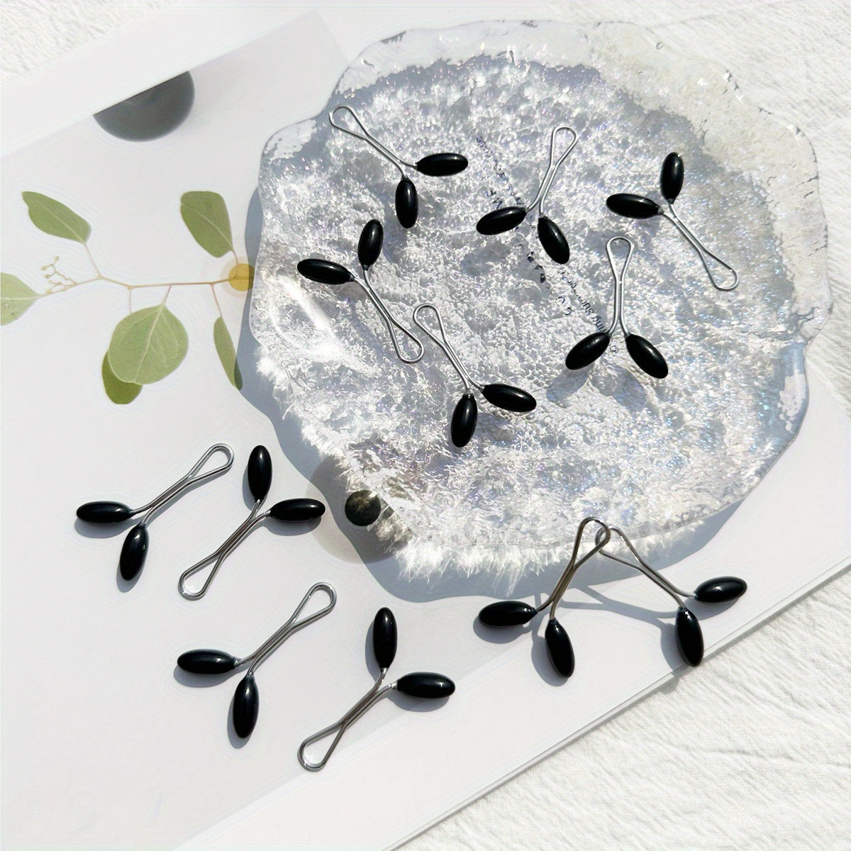 Set of 12 Faux Pearl Bead Scarf Buckles for Muslim Hijab Accessories